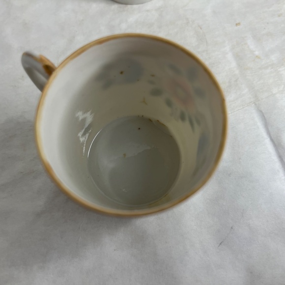 Japanese Tashiro Shoten Hand Painted Porcelain Demitasse Cup Floral Design - Picture 7 of 16